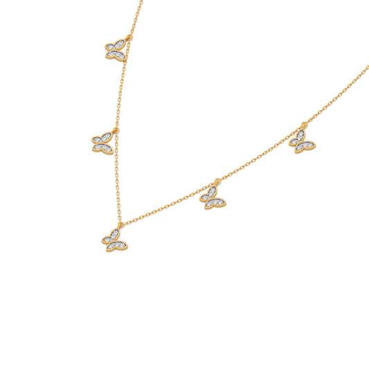 Butterfly Diamond Charm Necklace