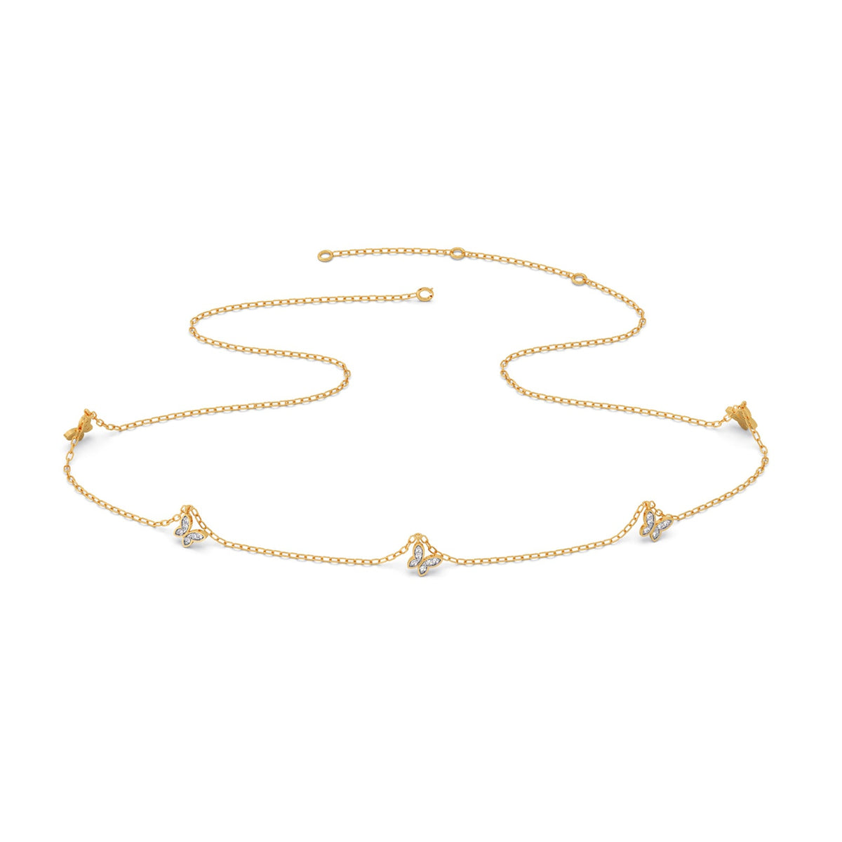Butterfly Diamond Charm Necklace