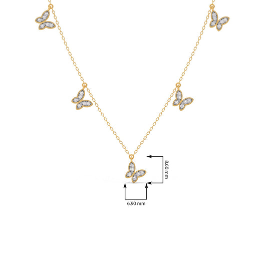 Butterfly Diamond Charm Necklace
