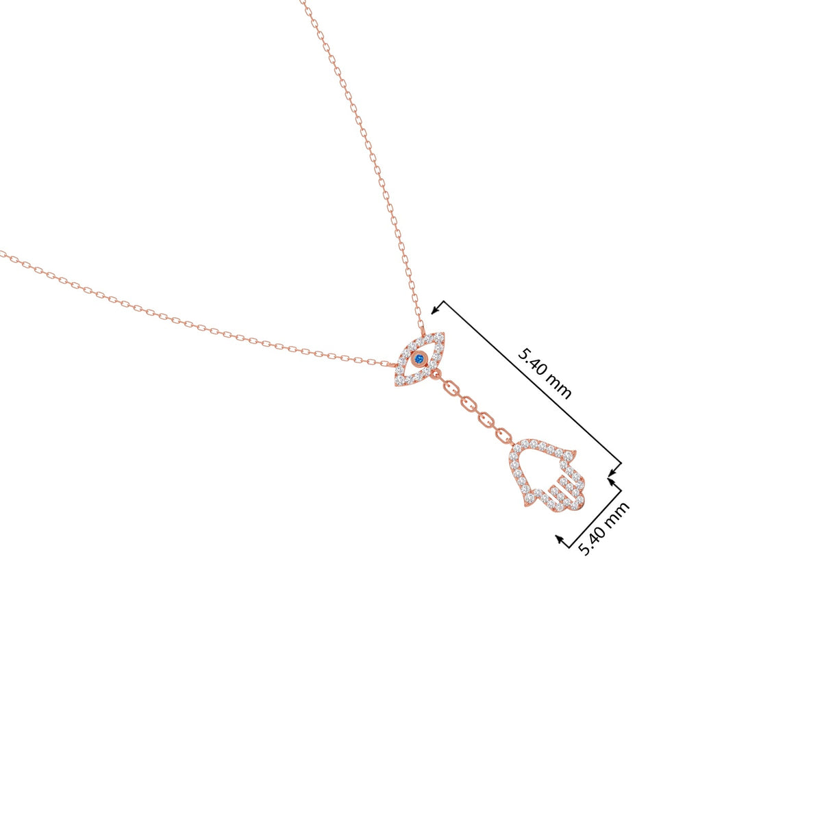 Hamsa & Evil-Eye Lariat Diamond Necklace