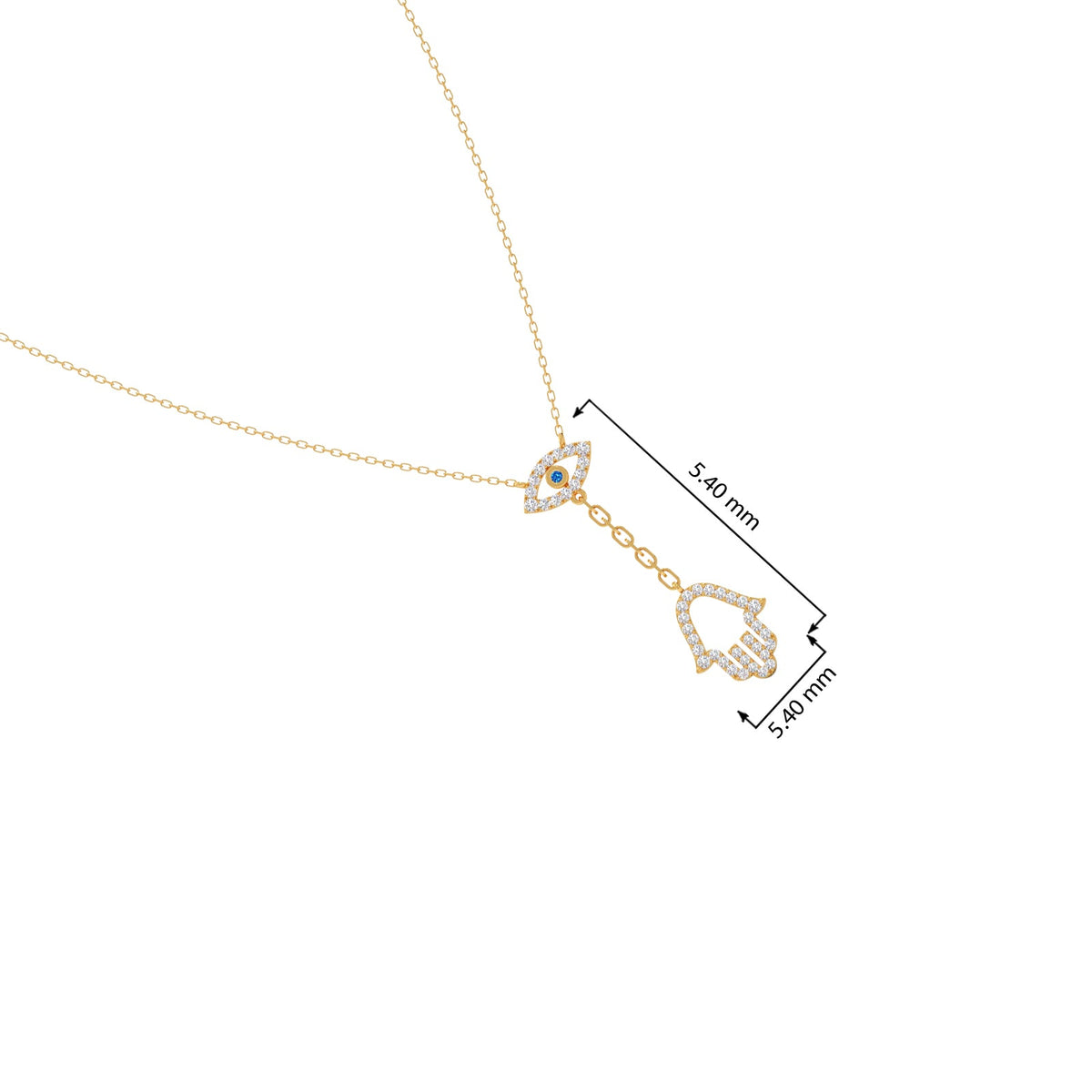 Hamsa & Evil-Eye Lariat Diamond Necklace