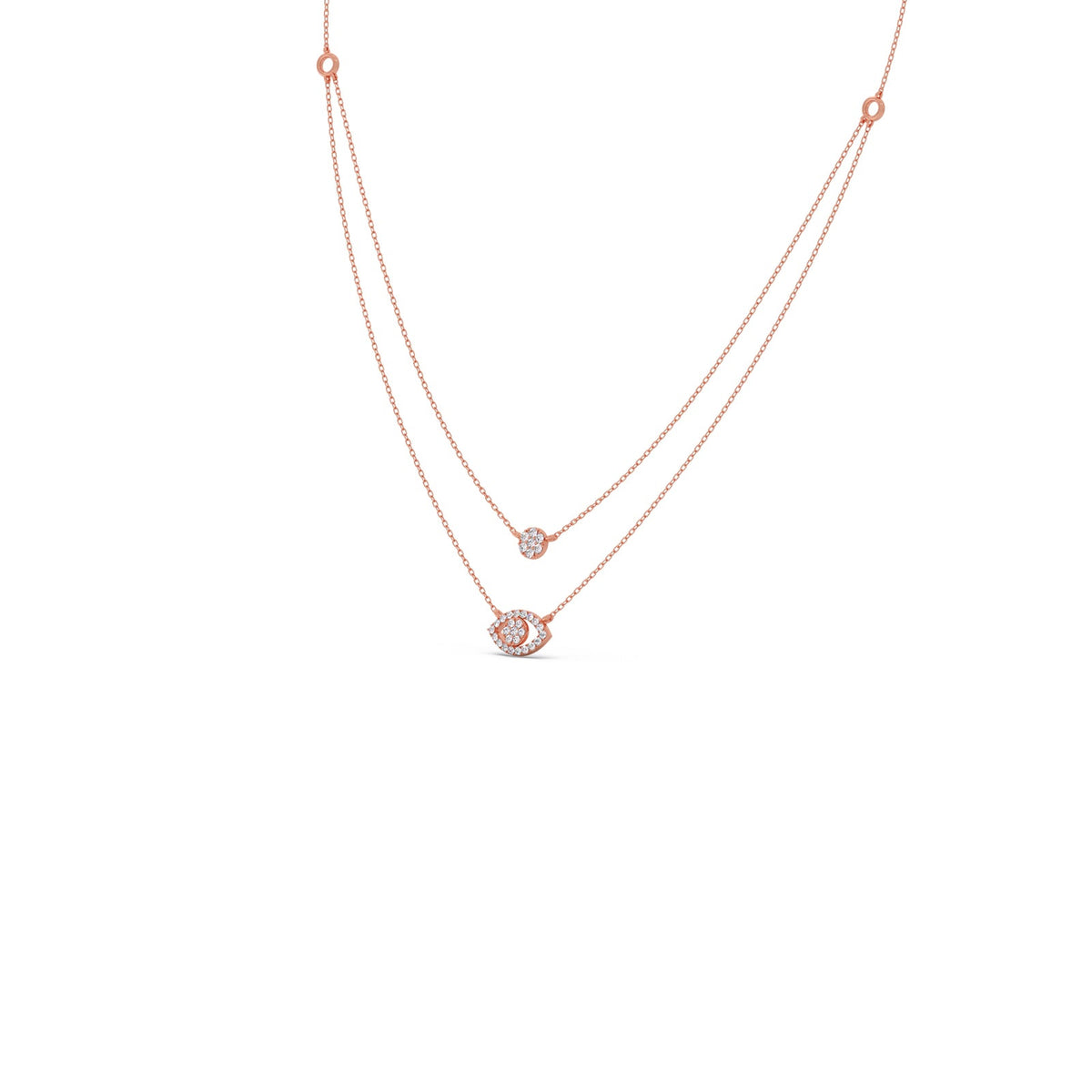 Dual Shine Evil Eye Diamond Layered Necklace
