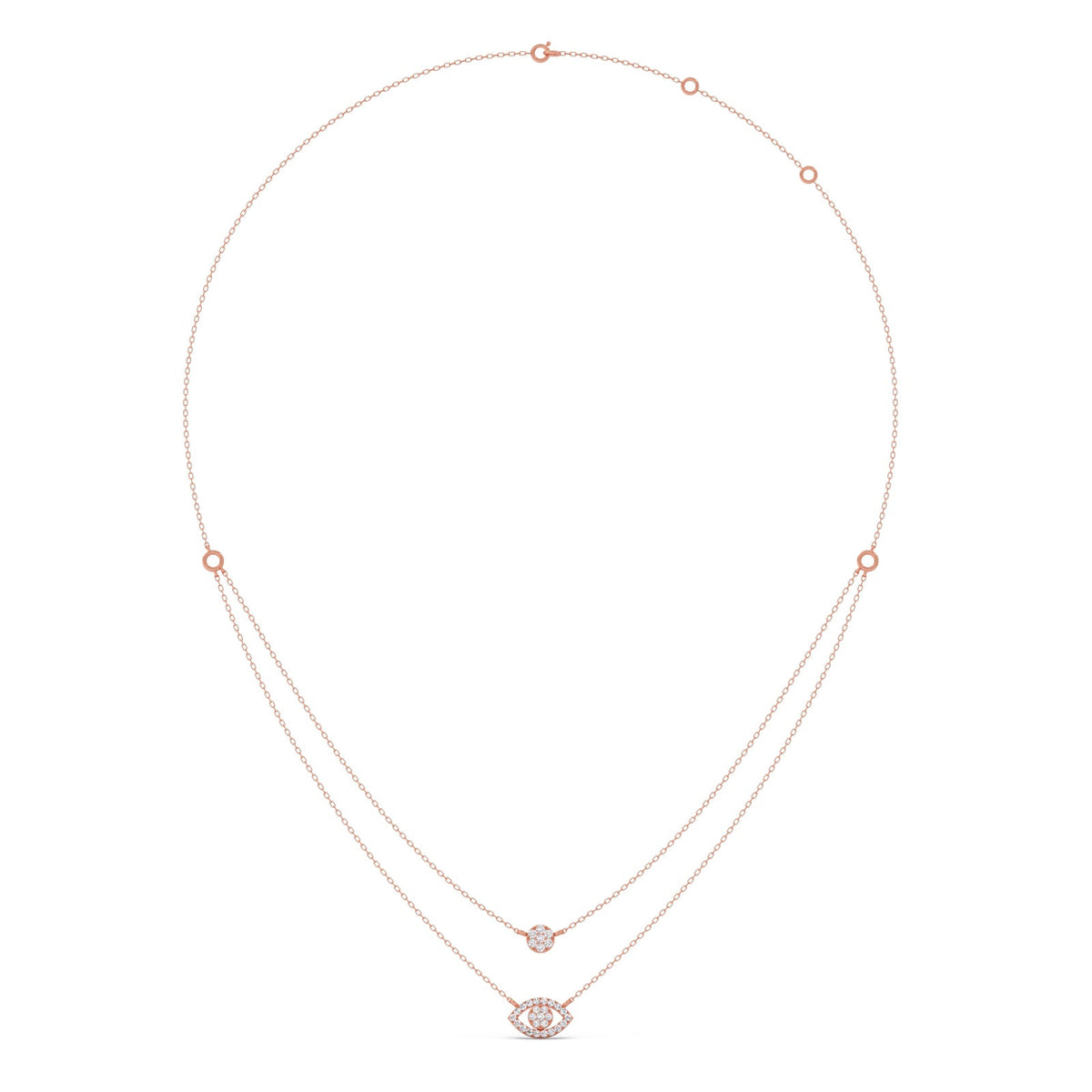 Dual Shine Evil Eye Diamond Layered Necklace