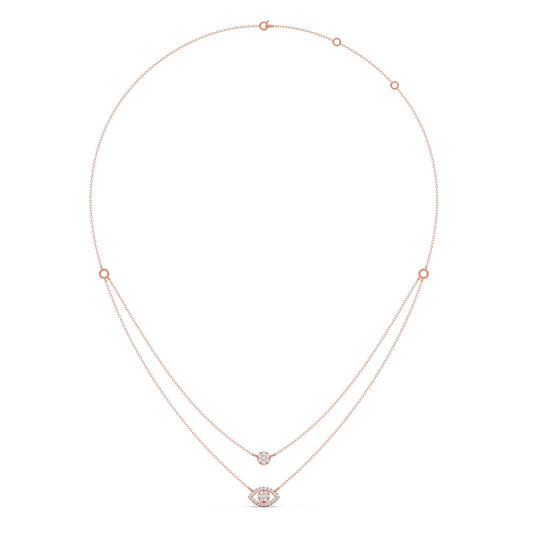 Dual Shine Evil Eye Diamond Layered Necklace