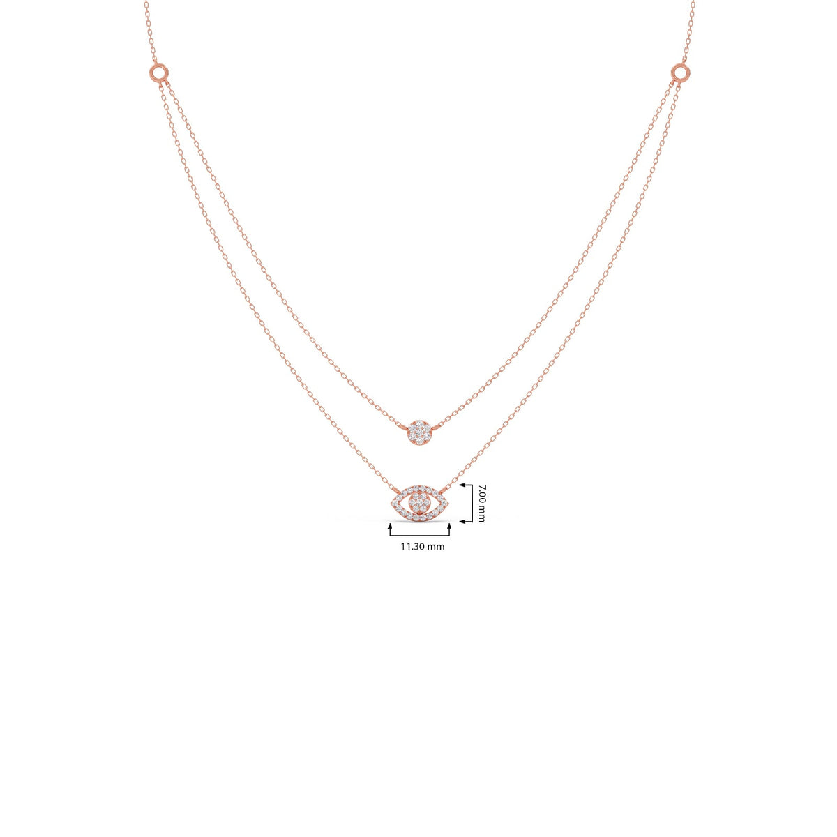 Dual Shine Evil Eye Diamond Layered Necklace