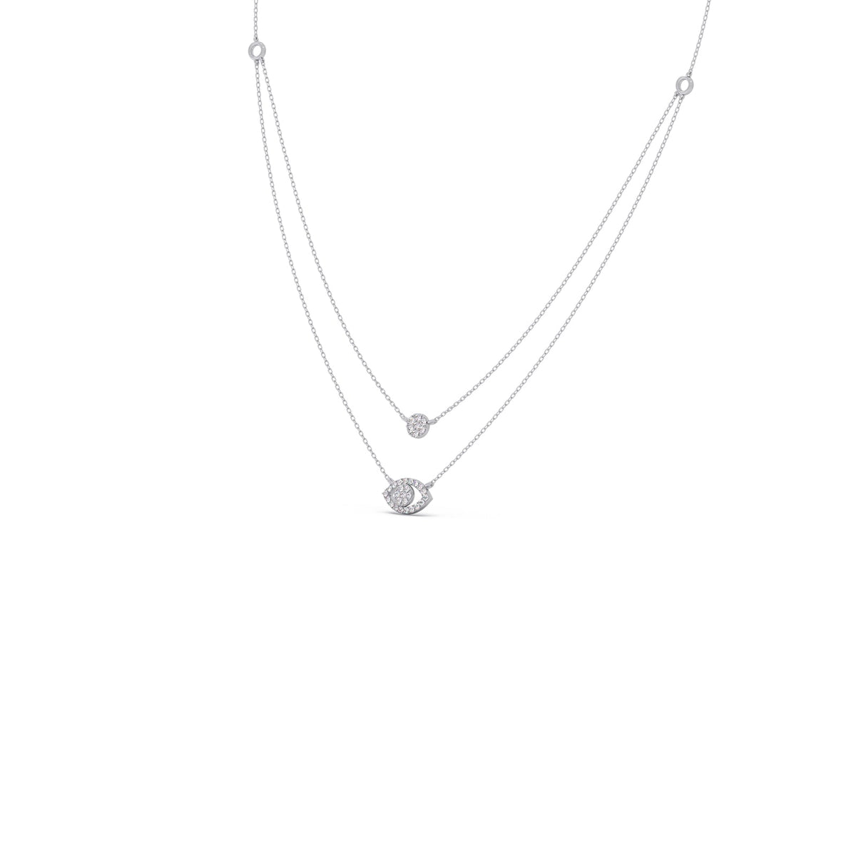 Dual Shine Evil Eye Diamond Layered Necklace