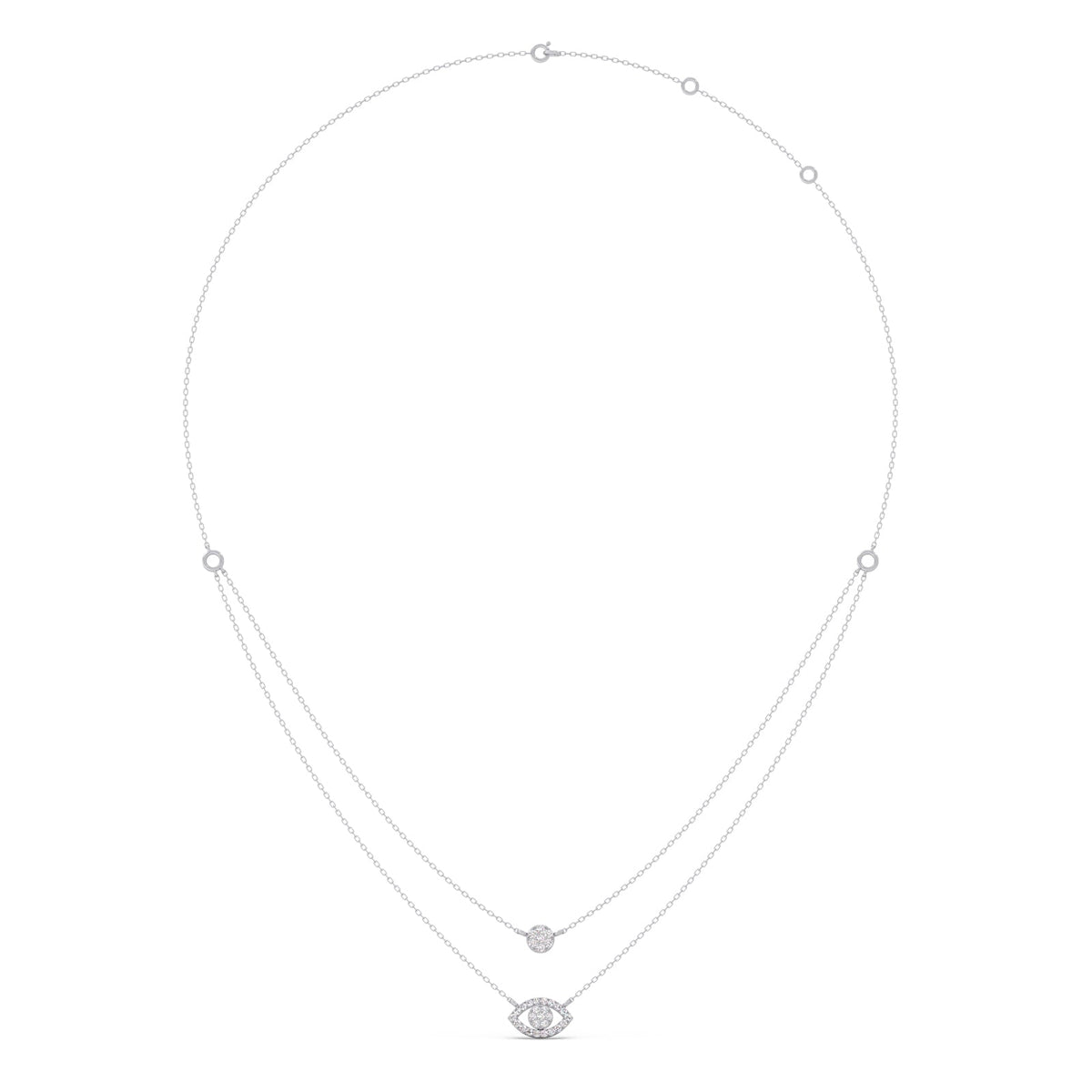 Dual Shine Evil Eye Diamond Layered Necklace