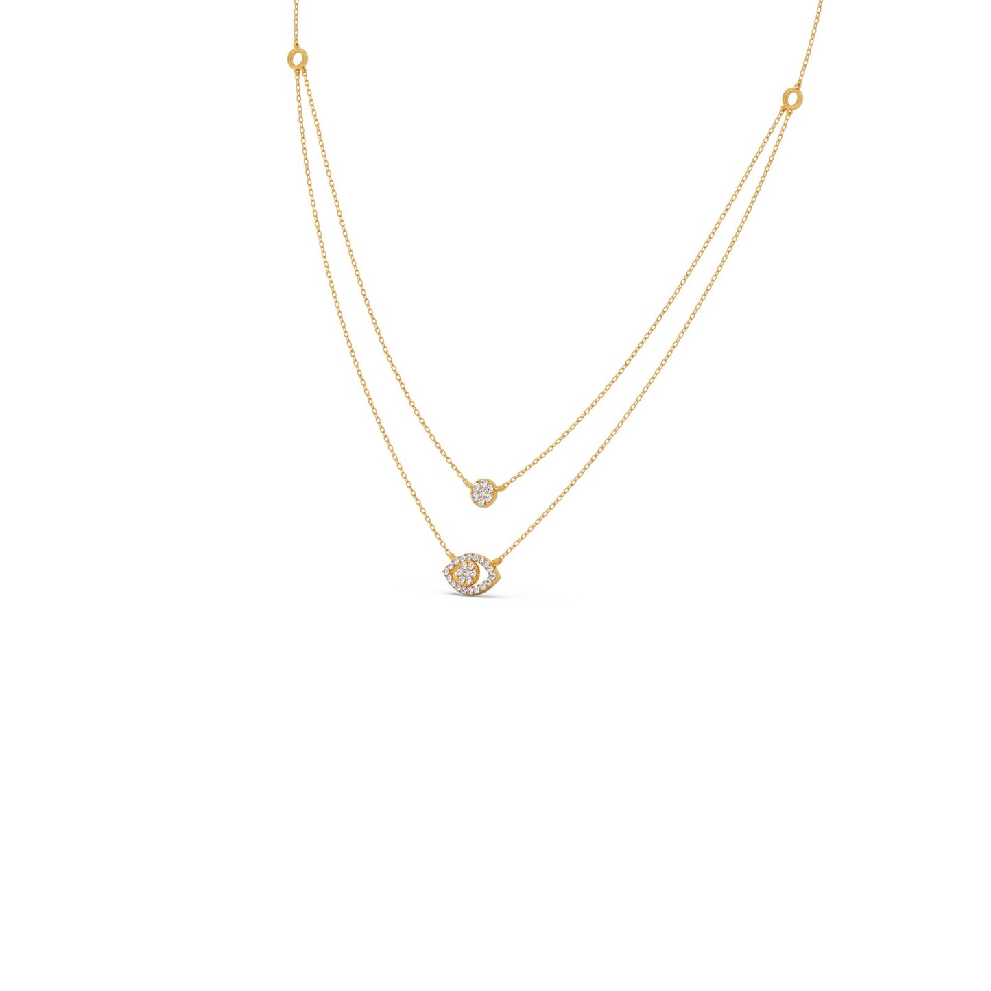 Dual Shine Evil Eye Diamond Layered Necklace