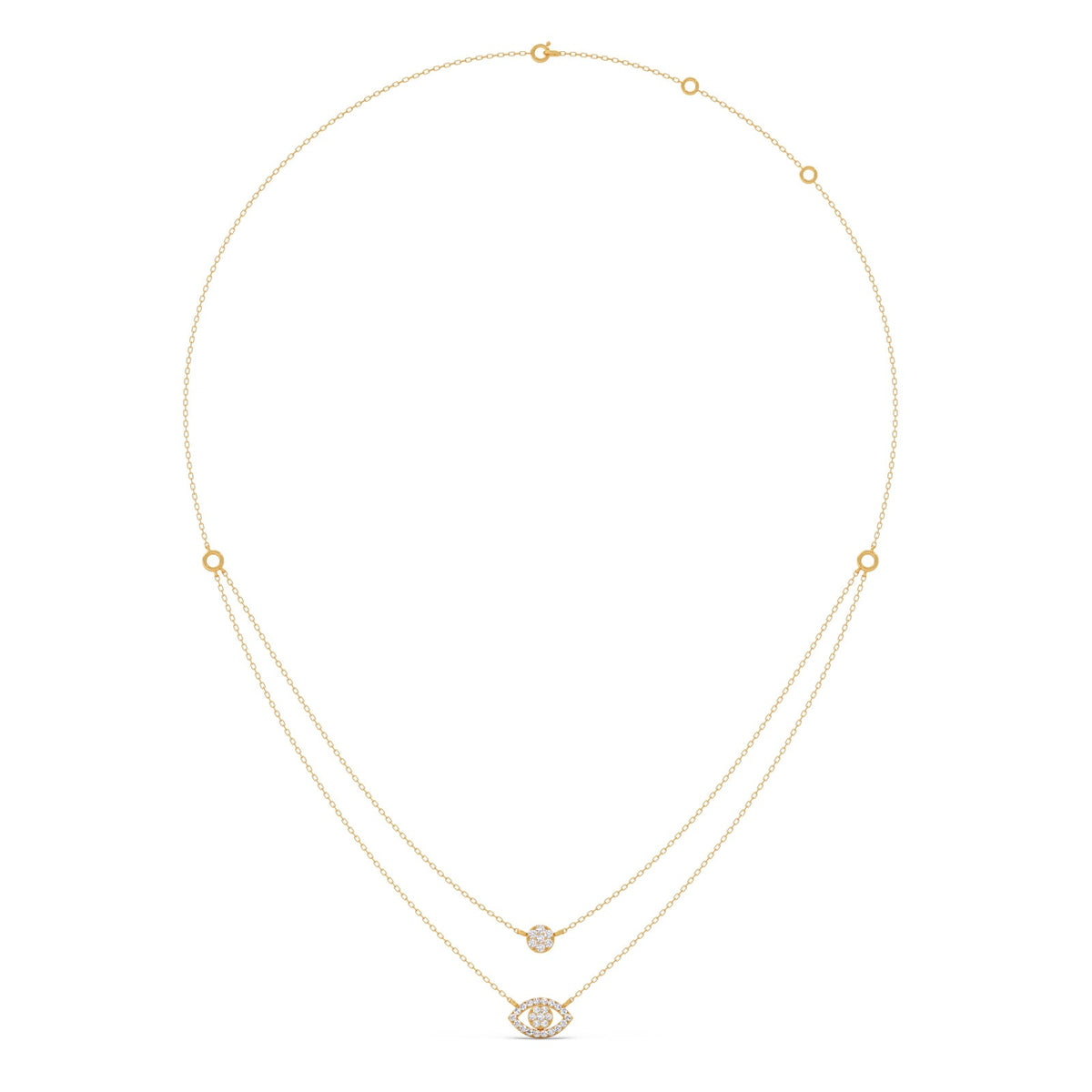 Dual Shine Evil Eye Diamond Layered Necklace
