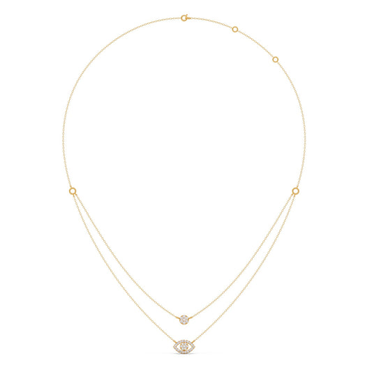 Dual Shine Evil Eye Diamond Layered Necklace