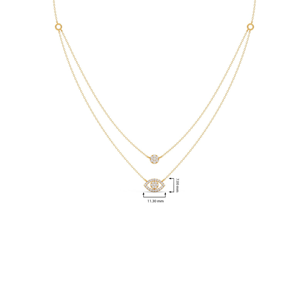 Dual Shine Evil Eye Diamond Layered Necklace
