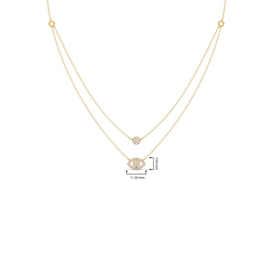 Dual Shine Evil Eye Diamond Layered Necklace