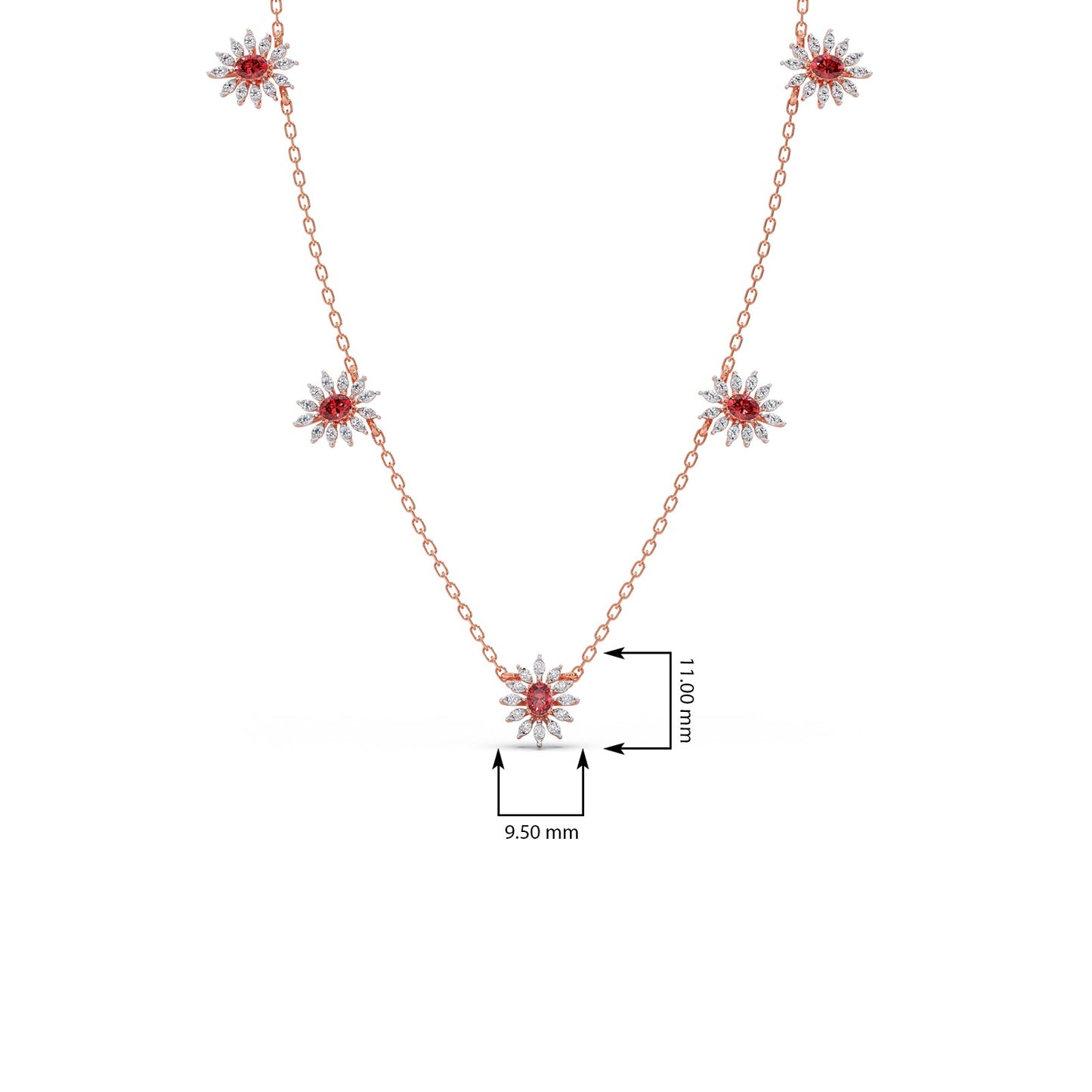 Pink-Tourmaline colourstone diamond Necklace