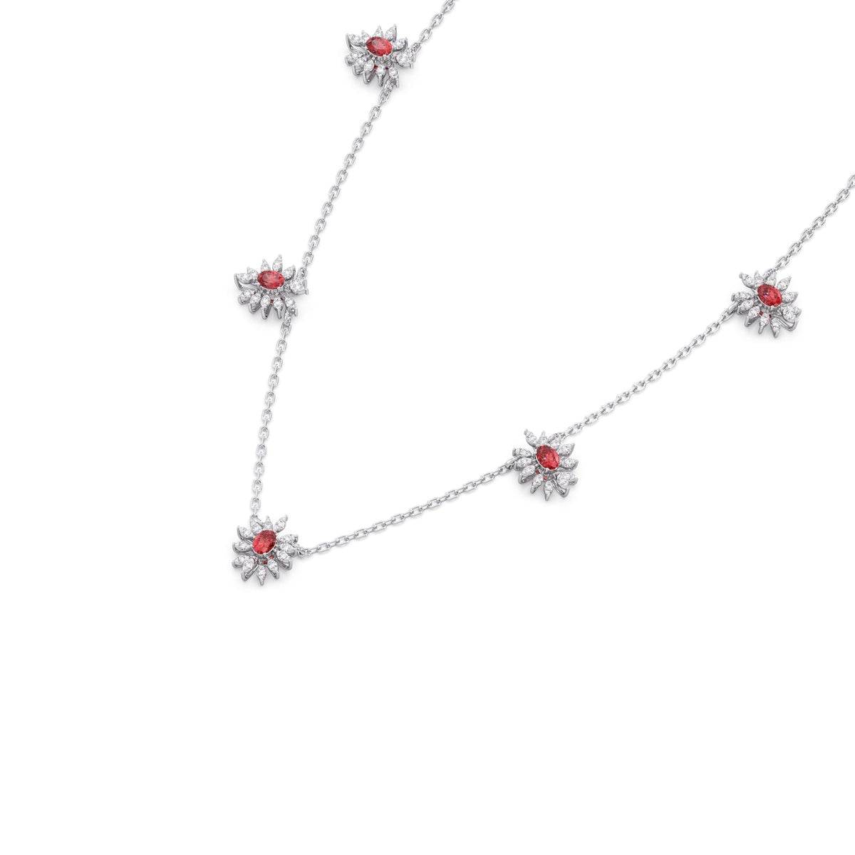 Pink-Tourmaline colourstone diamond Necklace