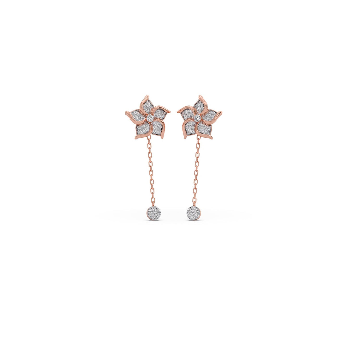 Aster Pave Diamond Dangle Earrings