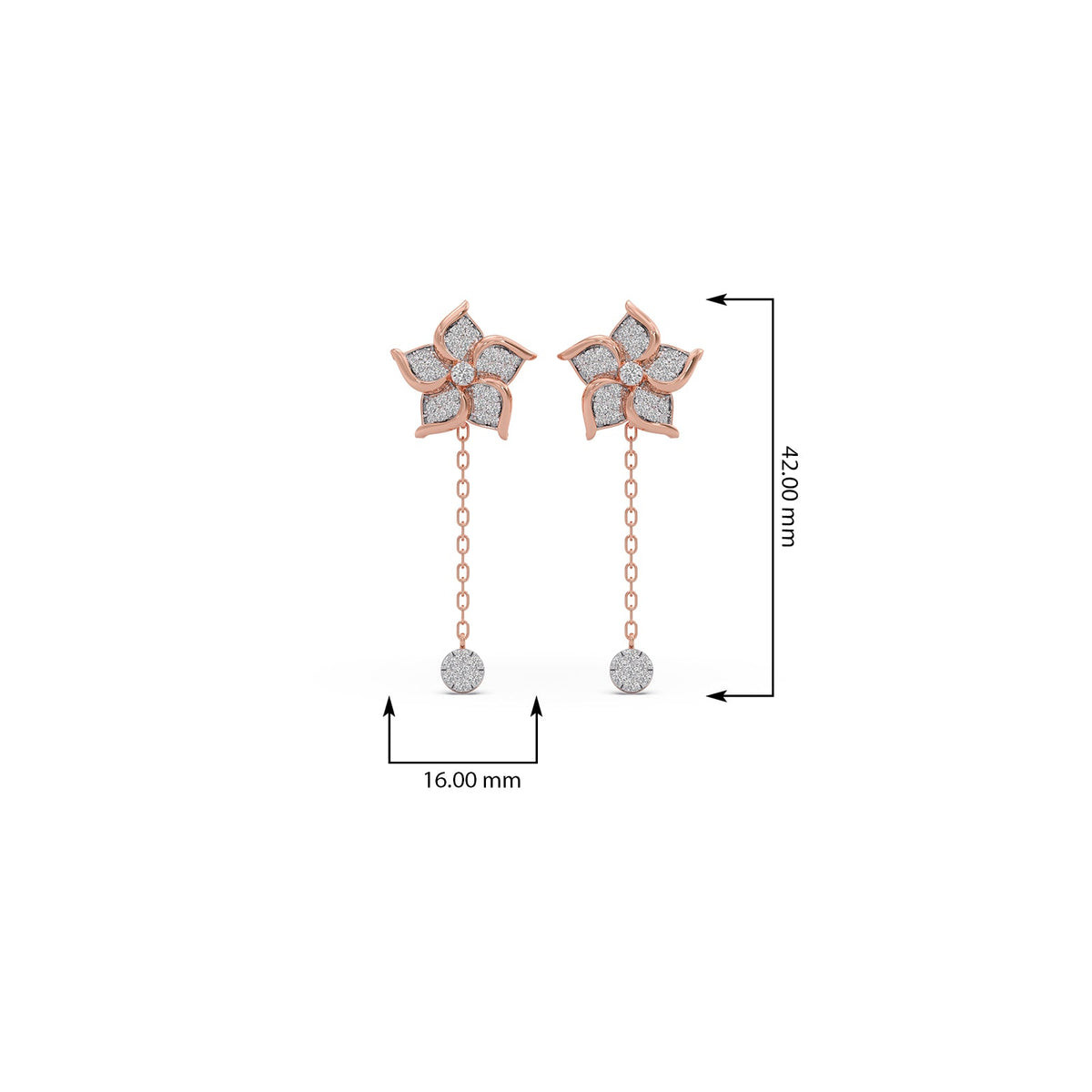 Aster Pave Diamond Dangle Earrings