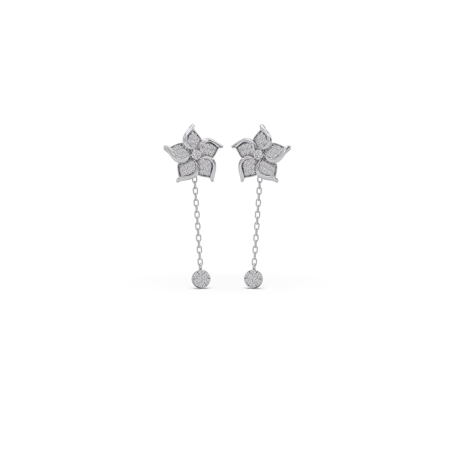 Aster Pave Diamond Dangle Earrings