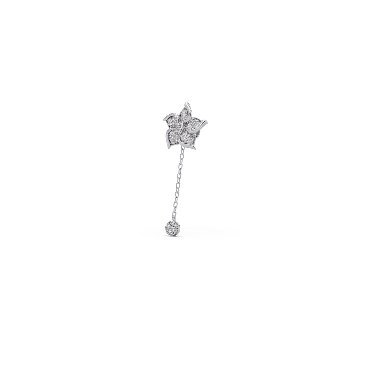 Aster Pave Diamond Dangle Earrings