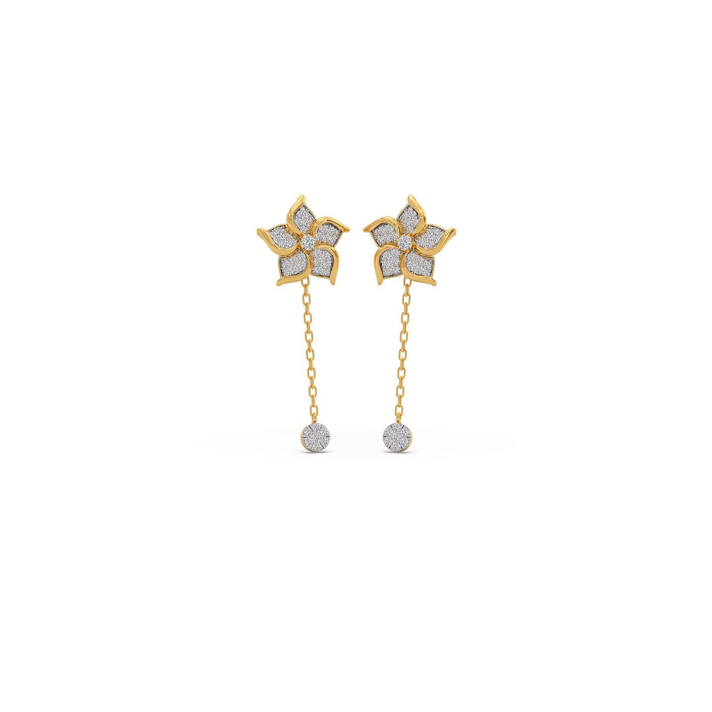Aster Pave Diamond Dangle Earrings