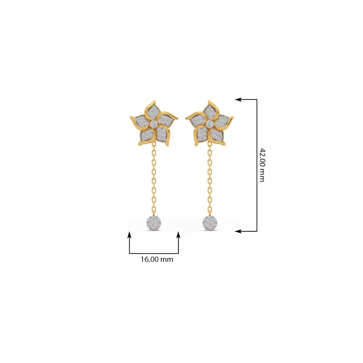 Aster Pave Diamond Dangle Earrings