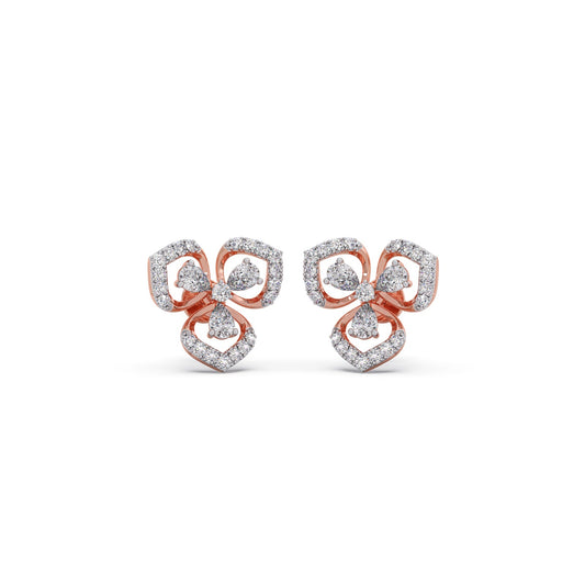 Petal Silhouette Diamond Studs Earring