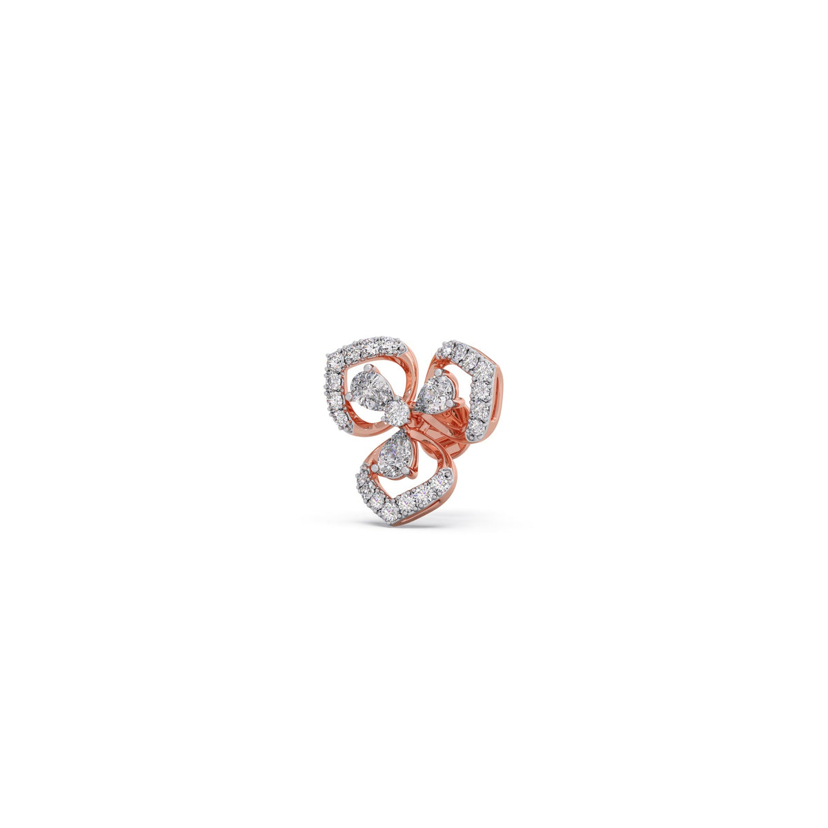 Petal Silhouette Diamond Studs Earring
