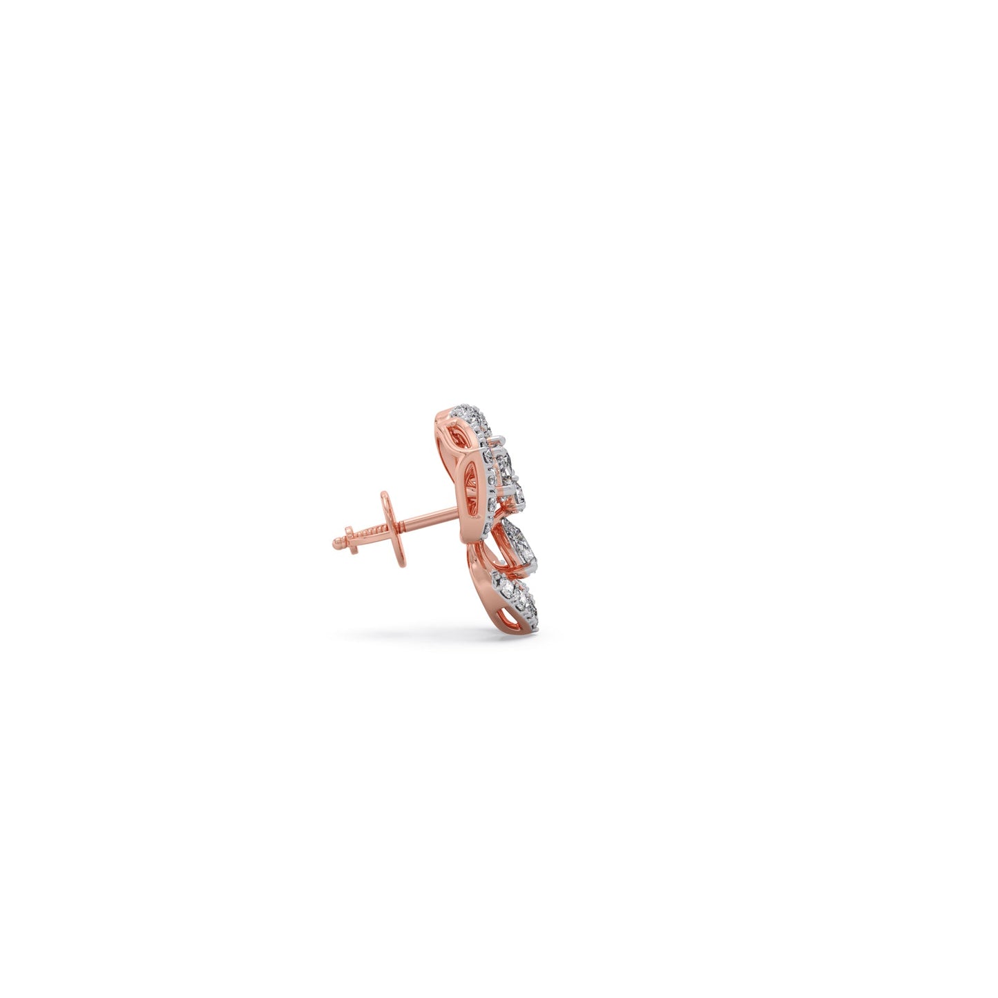 Petal Silhouette Diamond Studs Earring