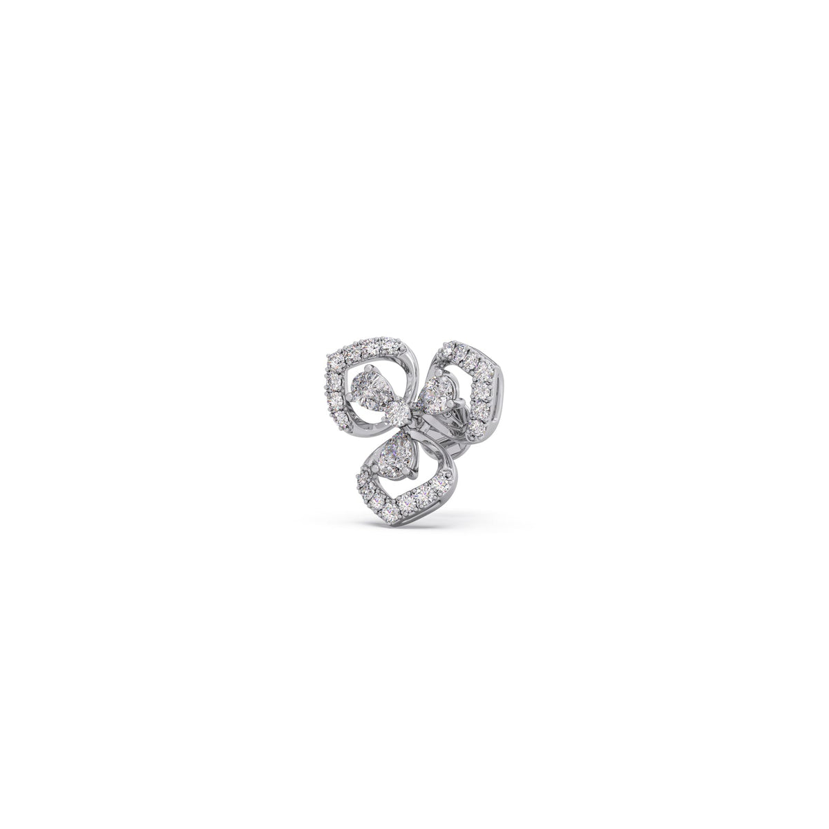Petal Silhouette Diamond Studs Earring