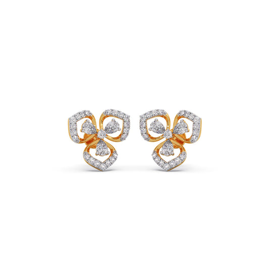 Petal Silhouette Diamond Studs Earring