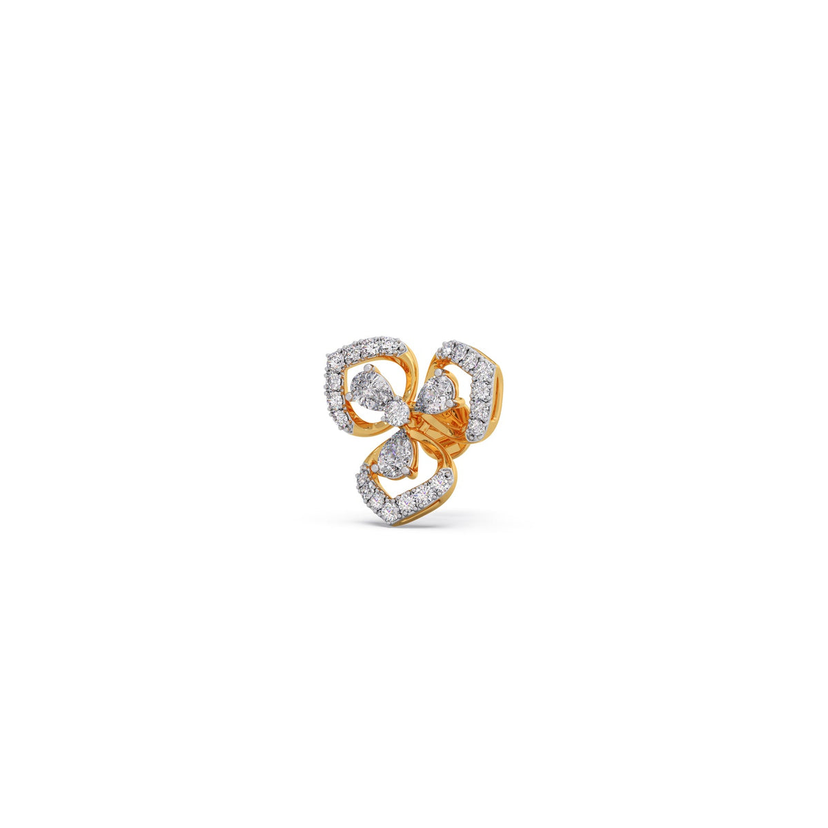 Petal Silhouette Diamond Studs Earring