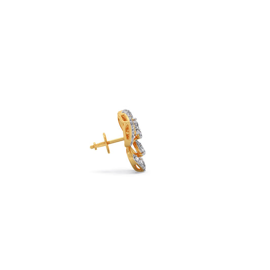 Petal Silhouette Diamond Studs Earring
