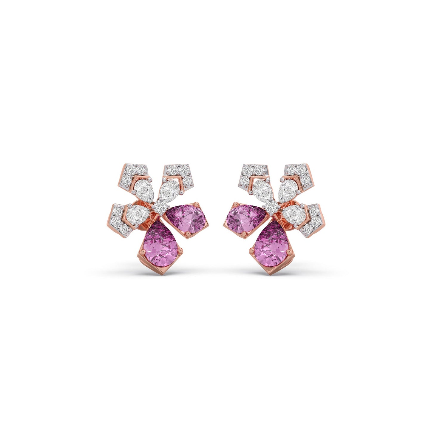 Flora Teardrop Diamond Stud Earrings