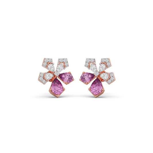 Flora Teardrop Diamond Stud Earrings