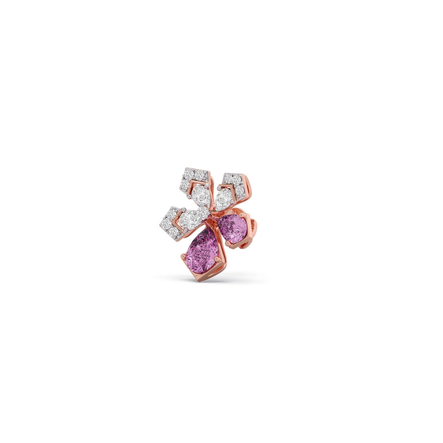 Flora Teardrop Diamond Stud Earrings
