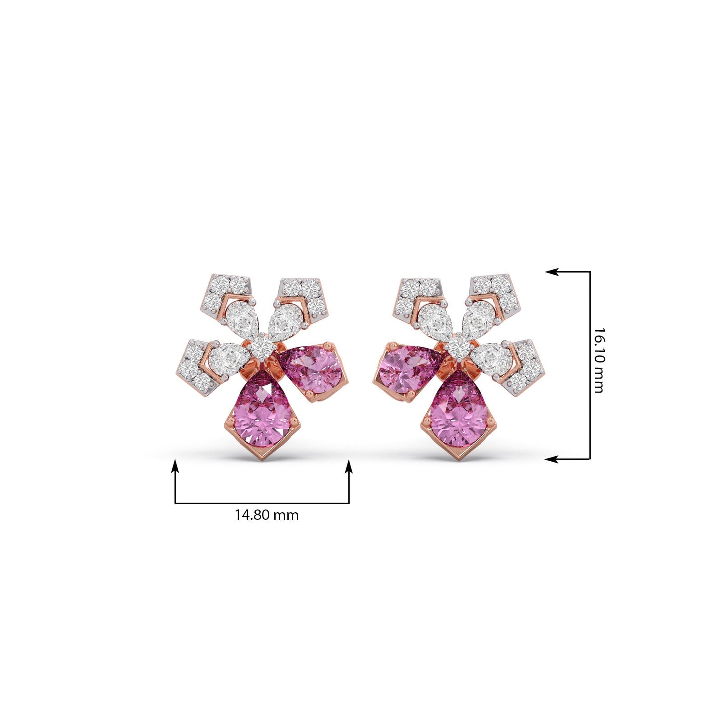 Flora Teardrop Diamond Stud Earrings