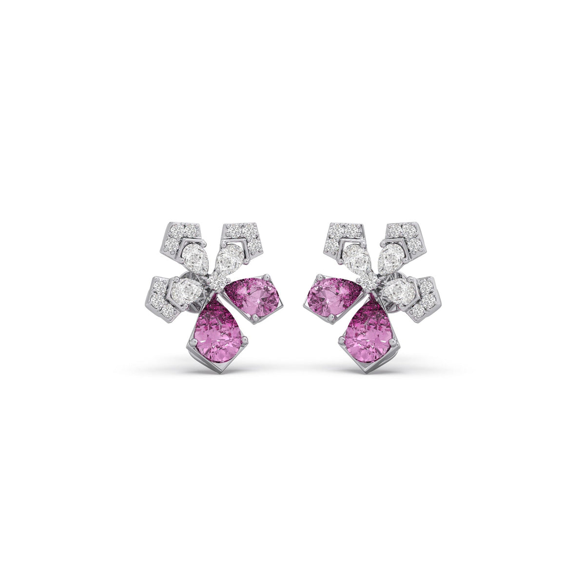 Flora Teardrop Diamond Stud Earrings