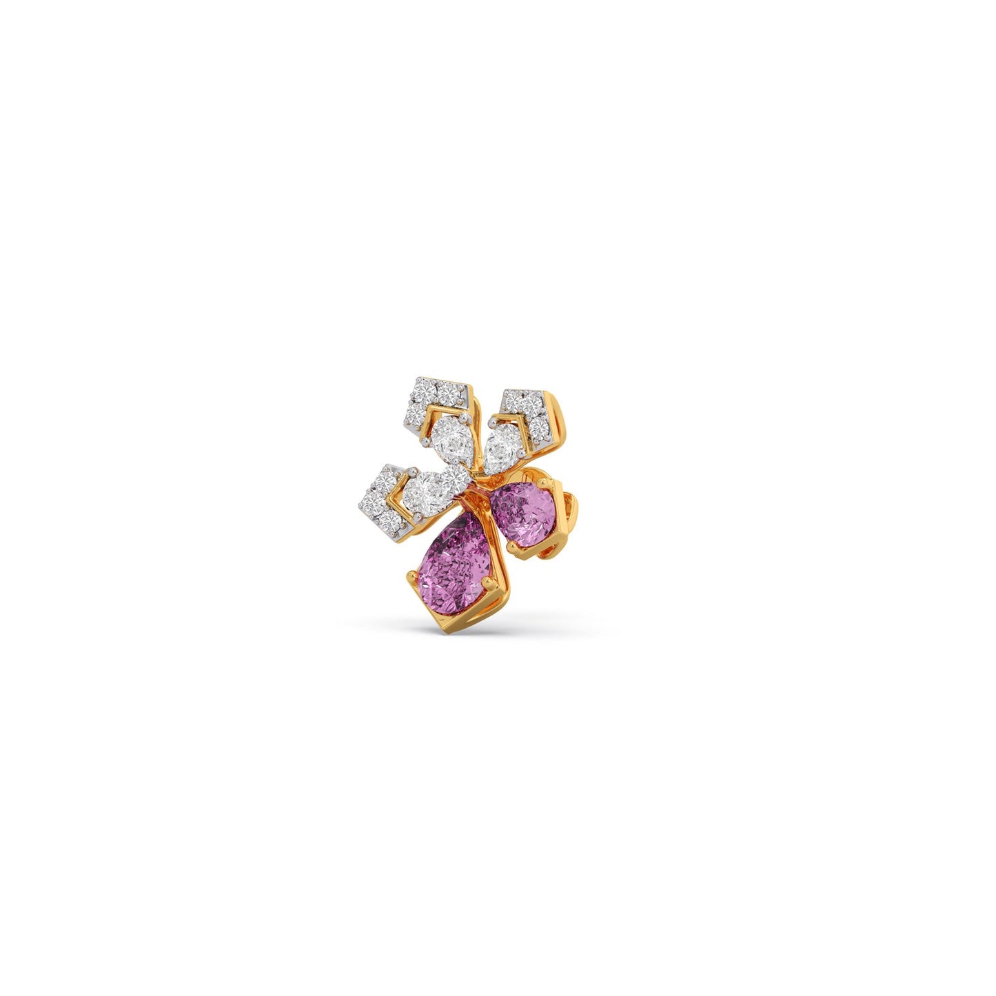 Flora Teardrop Diamond Stud Earrings