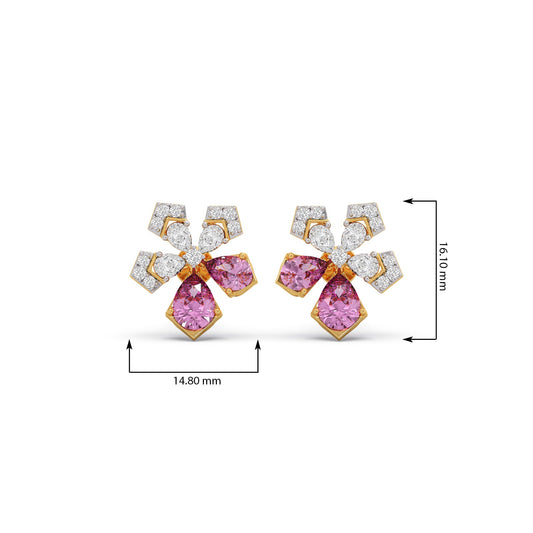 Flora Teardrop Diamond Stud Earrings