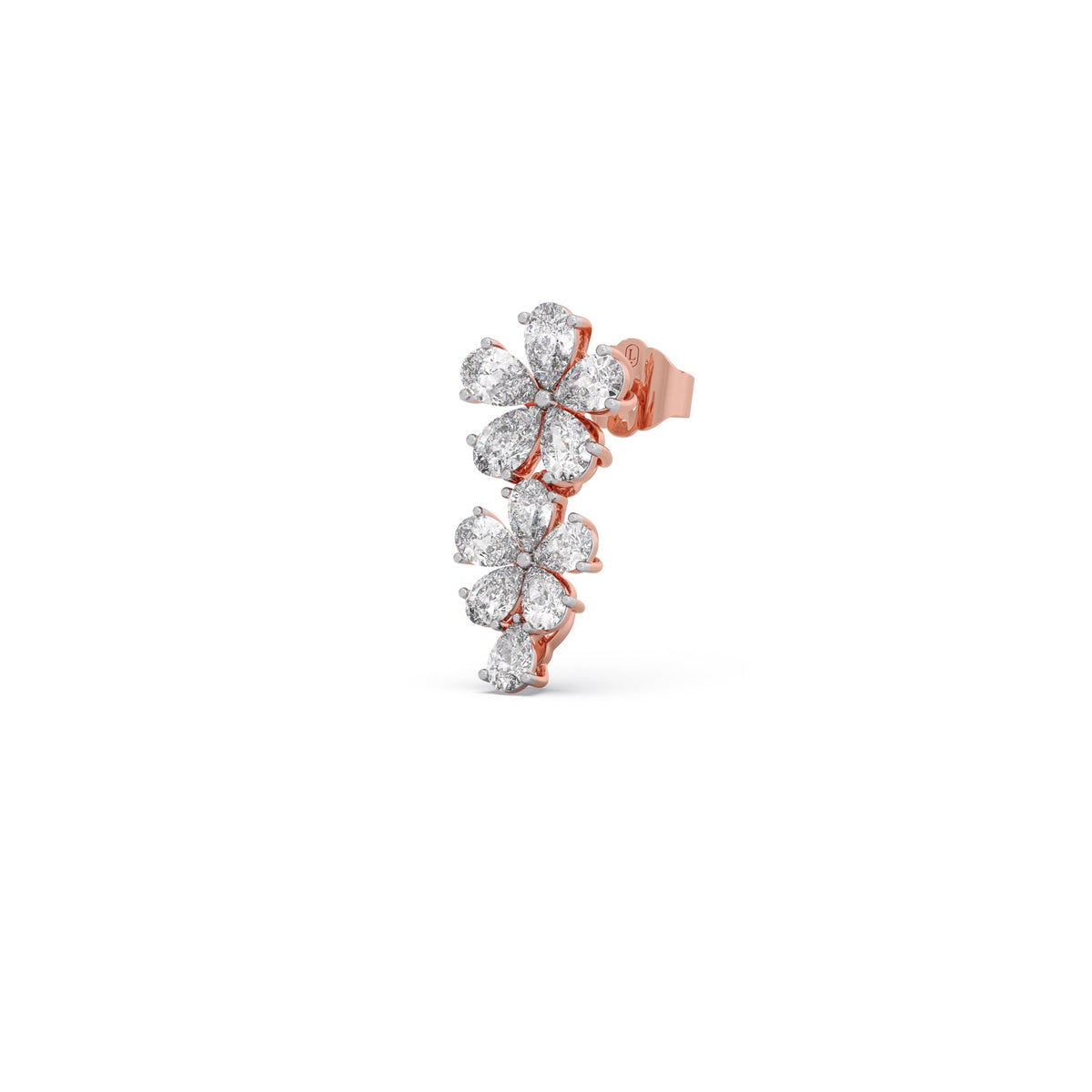 Floret Sparkling Diamond Drop Earrings