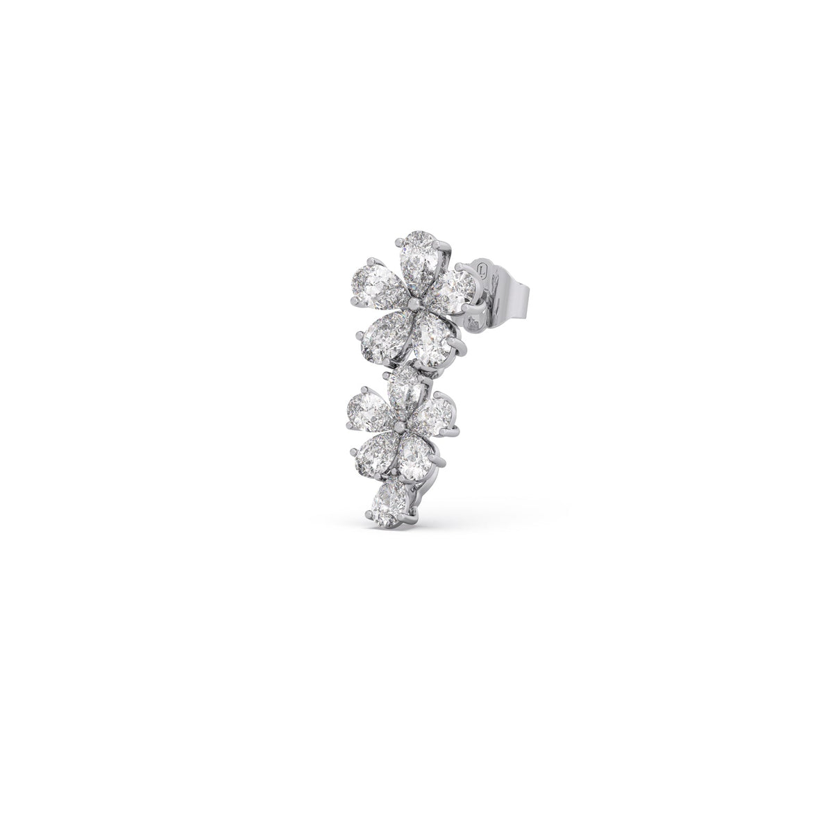 Floret Sparkling Diamond Drop Earrings