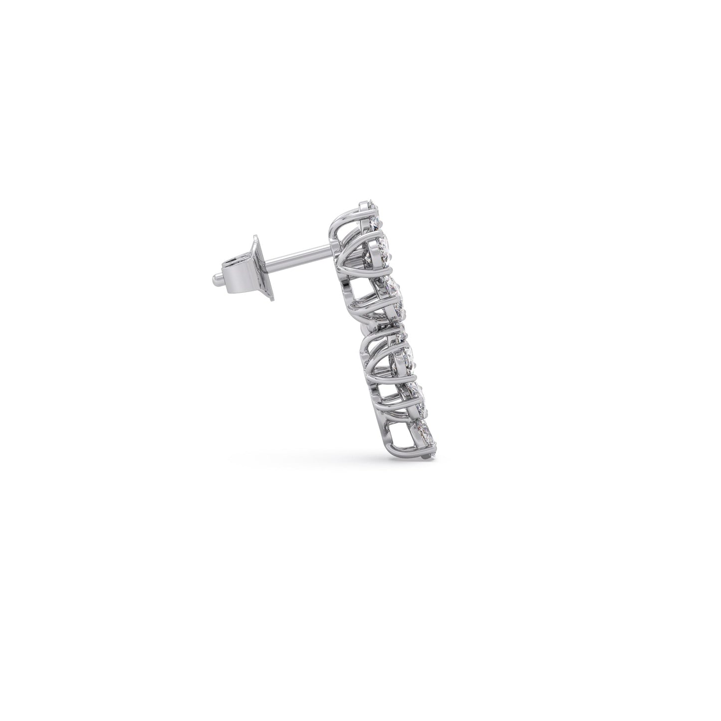 Floret Sparkling Diamond Drop Earrings