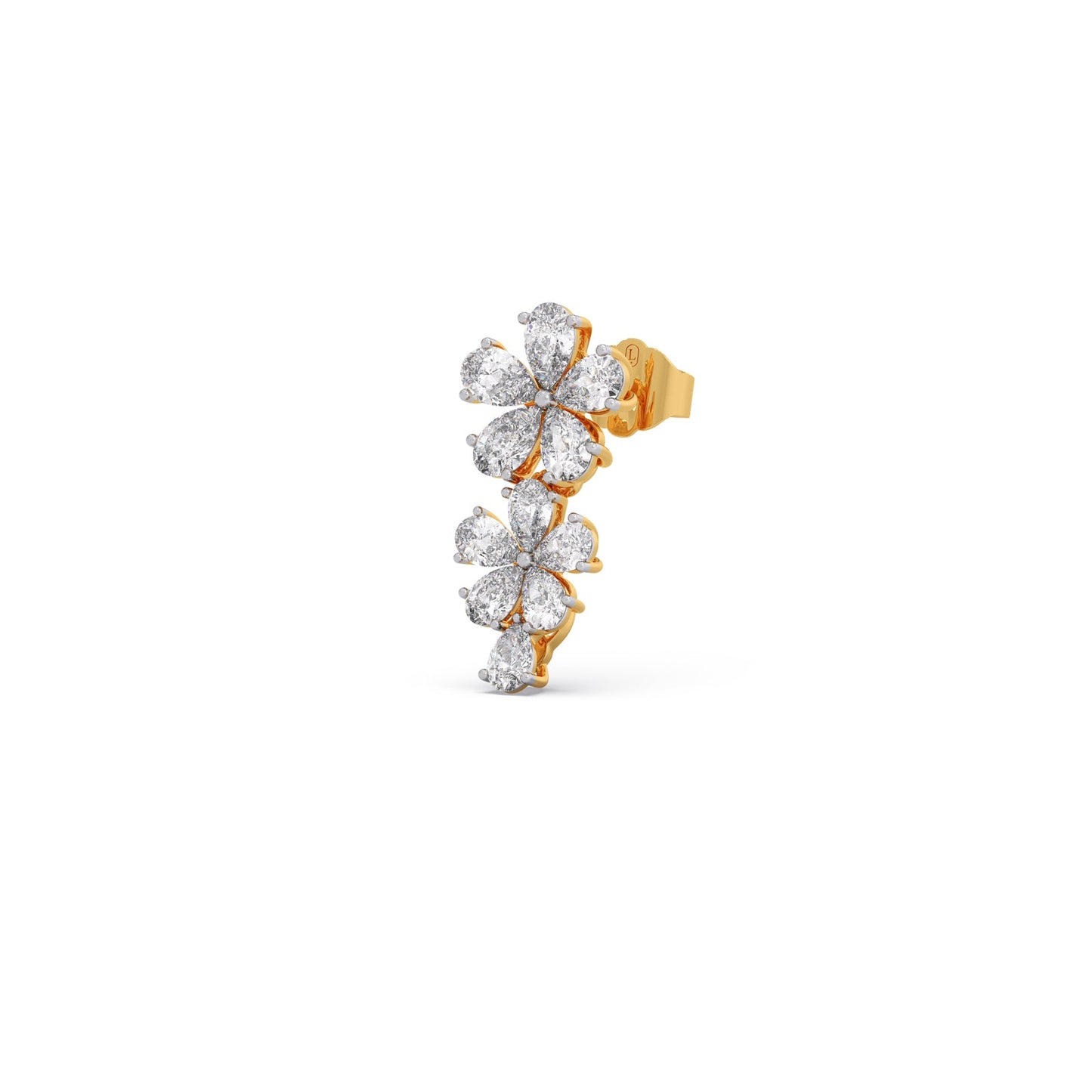 Floret Sparkling Diamond Drop Earrings