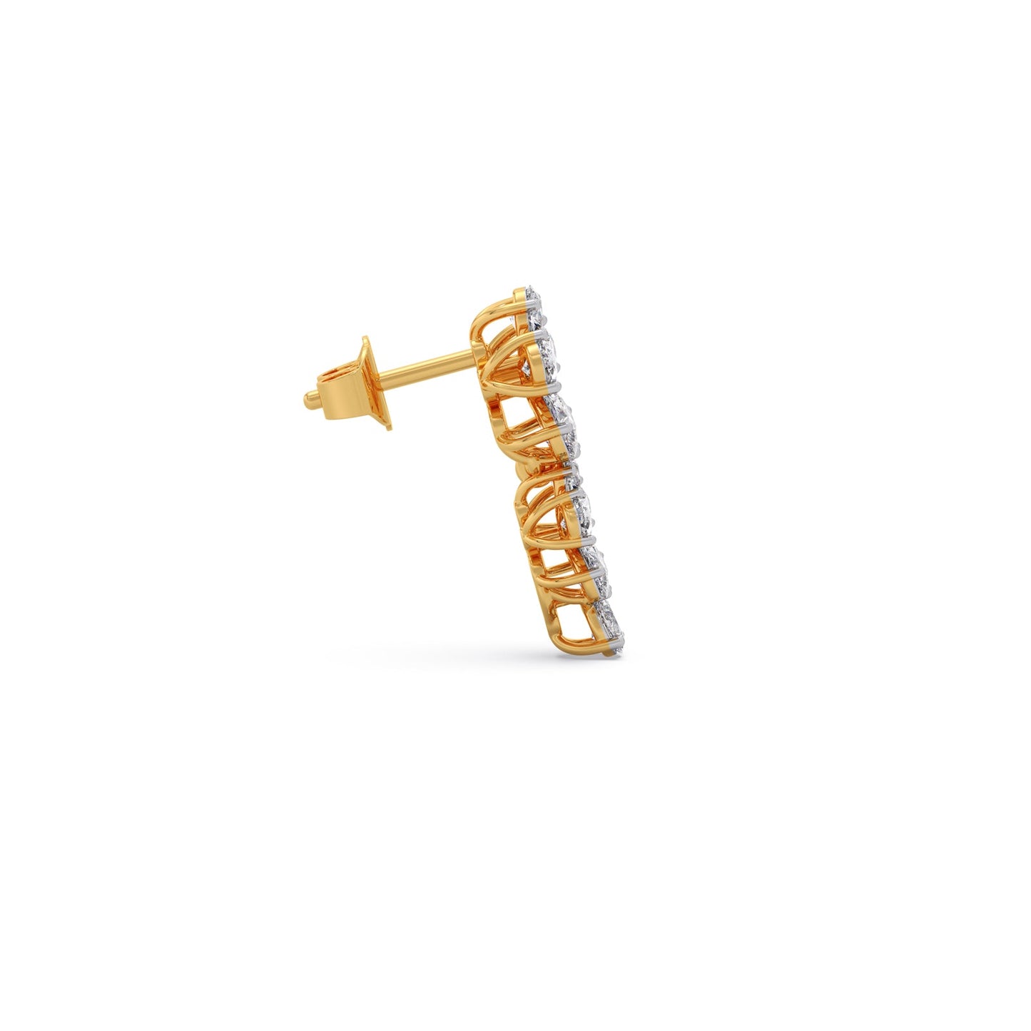 Floret Sparkling Diamond Drop Earrings