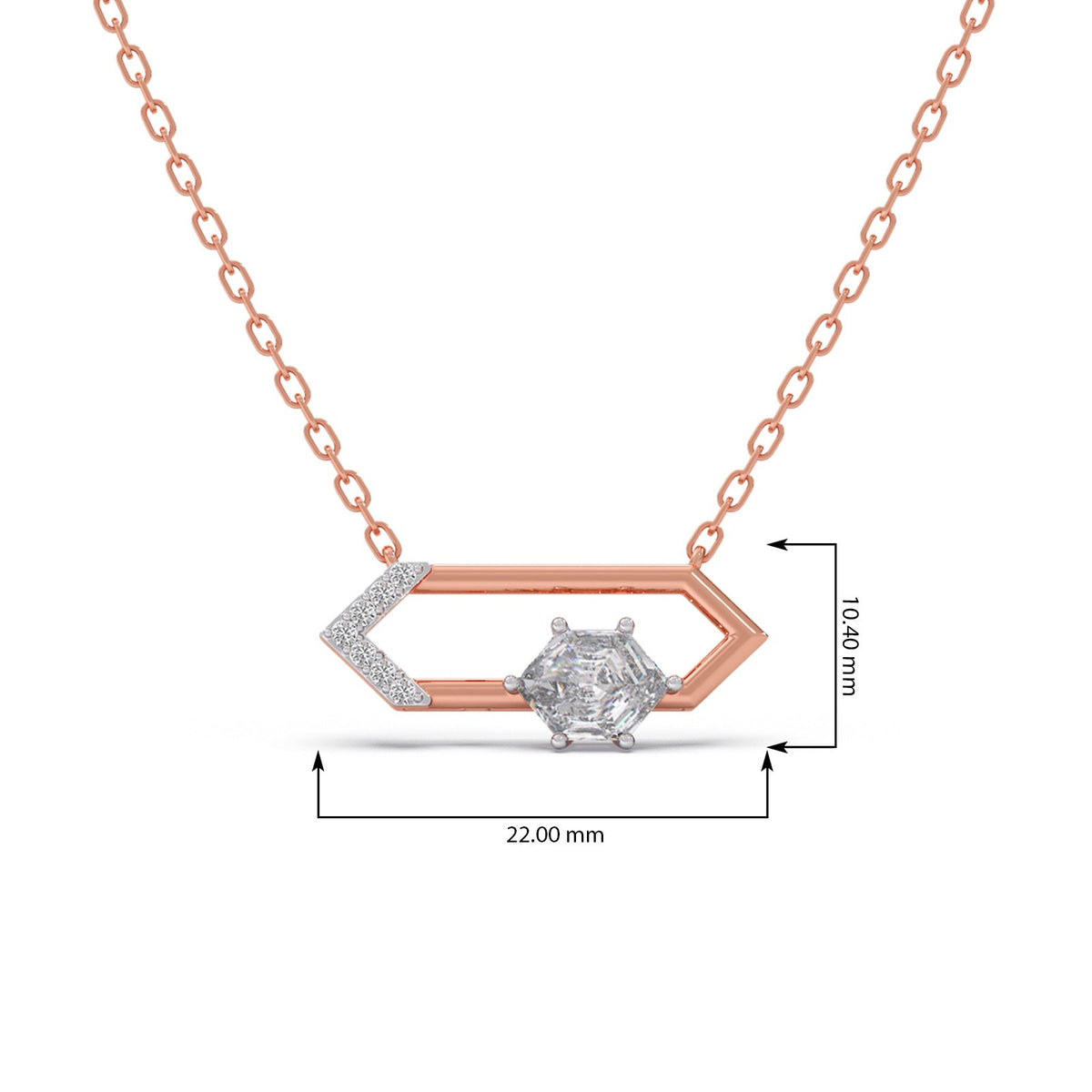 0.81 ct Glacier Hexa Solitaire Chain Necklace