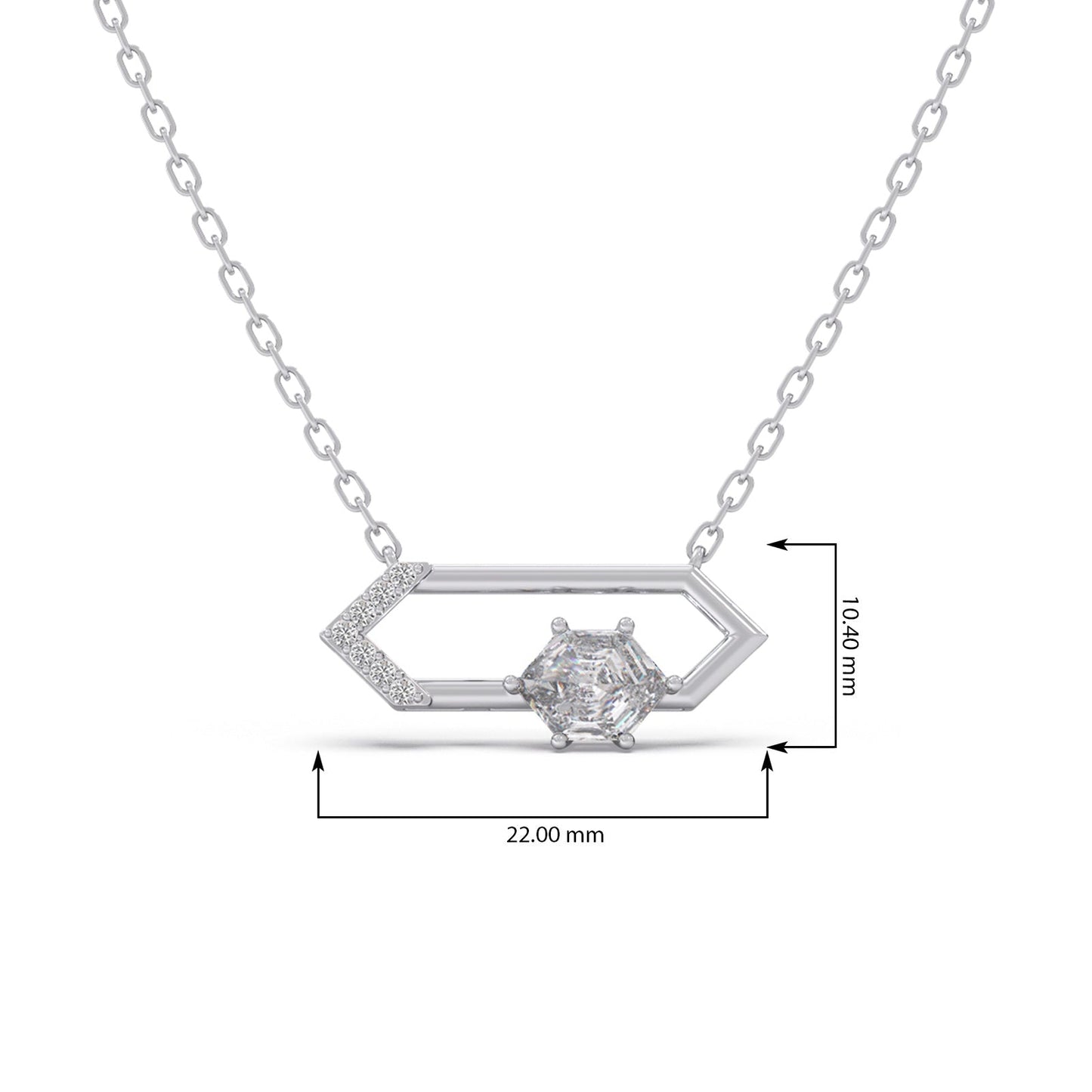 0.81 ct Glacier Hexa Solitaire Chain Necklace
