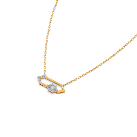 0.81 ct Glacier Hexa Solitaire Chain Necklace