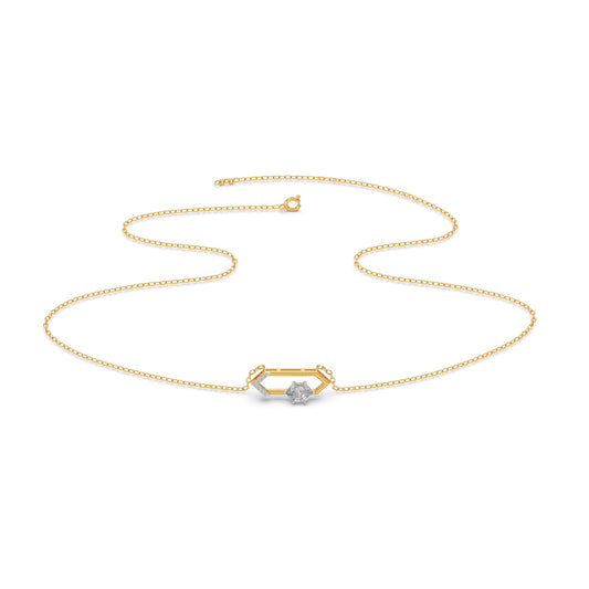 0.81 ct Glacier Hexa Solitaire Chain Necklace