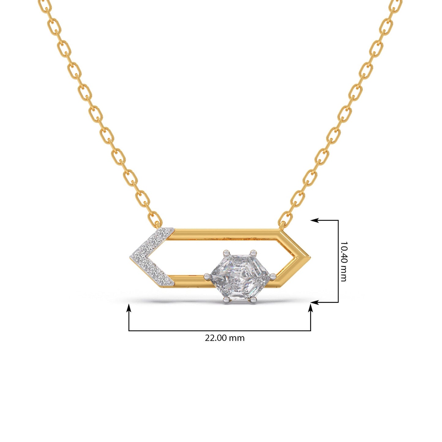 0.81 ct Glacier Hexa Solitaire Chain Necklace