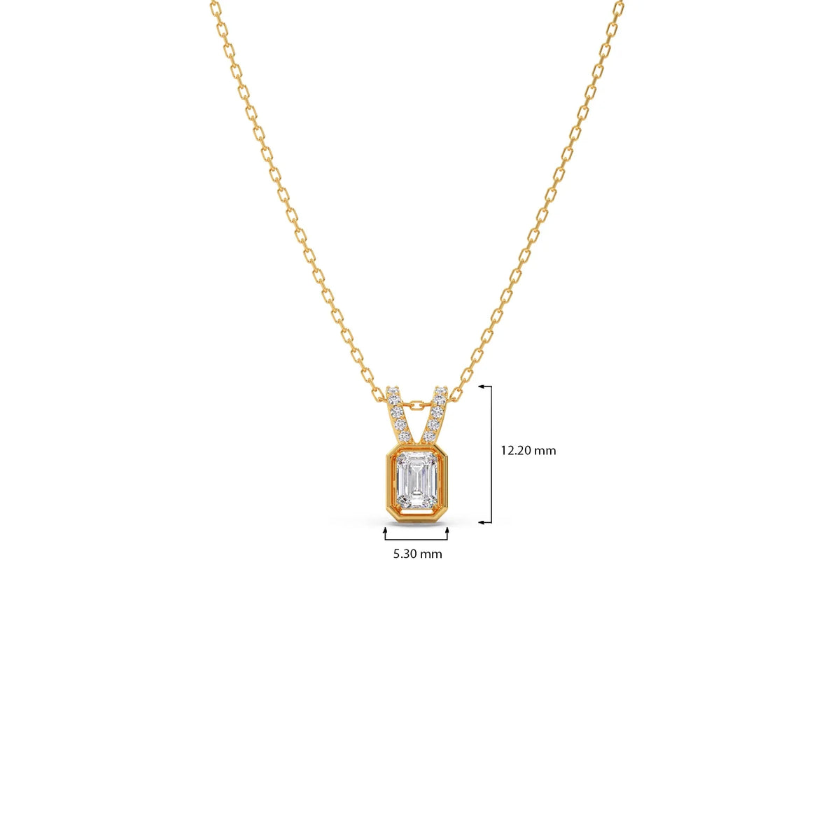 Emerald-Cut Diamond Accent Pendant Necklace
