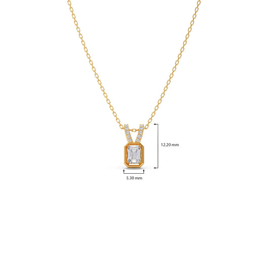 Emerald-Cut Diamond Accent Pendant Necklace